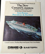 Cunard Countess 1976 Inaugural Season Fly/Cruises From Boston Brochure picture