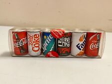 VTG 1997 COCA COLA MINIATURE SODA CAN SET IN PACKAGE FANTA SPRITE DIET ITALY picture