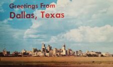 Greetings From Dallas TX Texas Skyline  Chrome Postcard Vintage 1958 Rectangle  picture