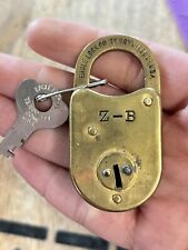 Vintage Antique Old Eagle Lock Co. Padlock With Key picture