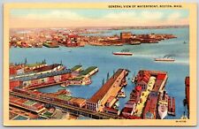 Boston MA MASSACHUSETTS Air Birdseye View Waterfront & Ships picture