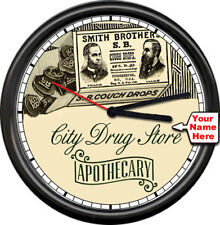 Personalized Retro Vintage Pharmacy Drug Store Apothocary Sign Shop Wall Clock picture