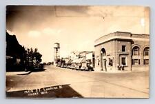WI - THORP WISCONSIN RPPC Postcard MAIN STREET BAKERY DRUG STORE WATER TOWER picture