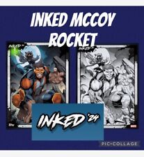 Topps Marvel Collect HANK MCCOY AND ROCKET INKED  1 color 1 b&w picture