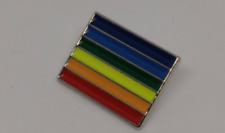 Multicolor Rainbow Striped Rectangle Lapel Pin picture