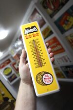 RARE 1960s MASON'S ROOT BEER SODA POP PAINTED METAL THERMOMETER SIGN A&W GAS picture