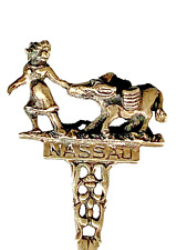 Vintage Sterling Silver Souvenir Spoon Nassau Bahamas Early Figural Donkey Girl picture
