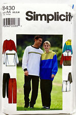 1998 Simplicity Sewing Pattern 8430 Unisex Adult & Teen Top Pants Shorts 11739 picture