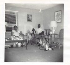 Original Old Photo African American Family Portrait Boys and Girls Sitting 1A3 picture