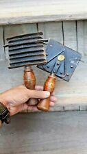 Rare 2 Pc Old Sheffield No. 222 Iron Horse Hair Comb Old Horsetail And Hair Comb picture
