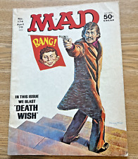 MAD Magazine No. 174 April 1975 Clean, Vintage, Carded/ Sleeved Death Wish picture