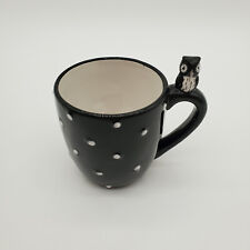 Kate Williams 3D Owls Black with White Polka Dots Coffee Mugs by Global Designs picture