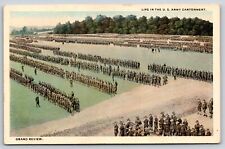 Military~Air View Grand Review @ US Army Cantonment~Vintage Postcard picture