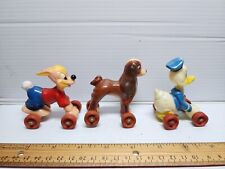 Vintage Pre 70 Disney Wheeled Figurines Donald Duck Beauty Brier Rabbit  picture