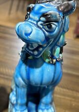 1 Vintage Japanese Komainu Lion Dog, Turquoise picture