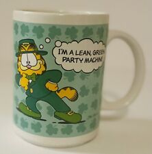 Garfield Coffee Cup Mug I’m A Lean Green Party Machine St Patricks Day Shamrock picture
