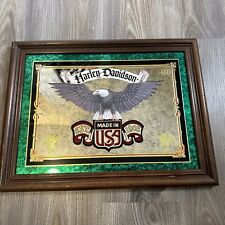Vintage Official Harley Davidson Hanging Mirror Eagle  In The USA picture