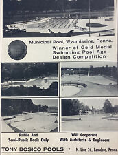 Swimming Pool Print Ad Vtg 1968 Rare Tony Bosico Lansdale Pennsylvania Wyomissin picture