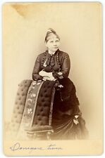 Antique c1880s Cabinet Card Jordan Stunning Woman Beautiful Dress New York, NY picture