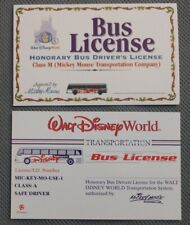 Walt DISNEY WORLD  Honorary Bus Driver's License + Transportation Bus License  picture