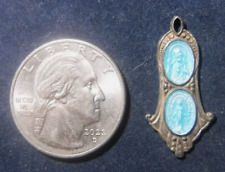 Vintage Art Deco Miraculous Medal, Scapular Medal Combo, Sterling Silver Enamel picture