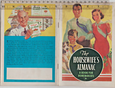 1938 The Housewife's Almanac by Kellogg Cereal Company with Recipes advertising picture