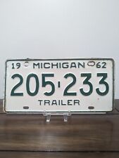 1962 Michigan Trailer License Plate 205233 picture