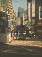 Hong Kong Trams Bus 1991 35mm Slide Wanchai Johnson street scene Transport photo picture