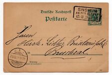 ORIG 1889 GERMANY DEUTSCHE REICHSPOST - 5 PFENNIG POST CARD - CANCELLED picture