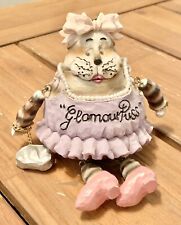 ‘Glamour Puss’ resin ceramic jointed cat figurine picture