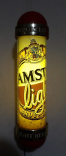 VTG 1980s Amstel Light Beer Lighted Motion Revolving Barber Pole Sign Display picture