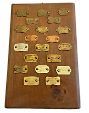 Dog Tags 20 Vintage 1930s - 1970s Lancaster Pennsylvania PA on Wood Board picture