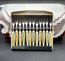 Vintage Embossed Gold-Tone Appetizer Little Fork Set picture