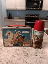 1957 Brave Eagle Lunch Box & Thermos * Vintage * lunchbox Indian kit tin pail picture