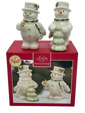 Lenox “Happy Holly Day” 2015 Snowman Salt And Pepper Shaker Set New picture
