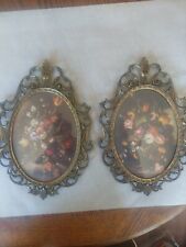 set of 4 Vintage Antique Oval Brass Picture Frame Made in Italy picture