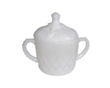Vintage Anchor Hocking Prescut Milk Glass Sugar Bowl with Lid picture