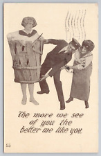 Postcard The More We See of You the Better We Like You Unboxing Blonde Lady 1912 picture