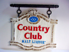 Vintage Country Club Malt Liquor Beer Bar Wall Sign Plaque-Pearl Brewing Co. picture