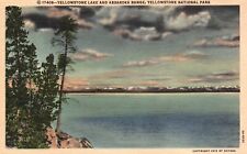Postcard WY Yellowstone Lake & Absaroka Range 1935 Linen Vintage PC H3164 picture