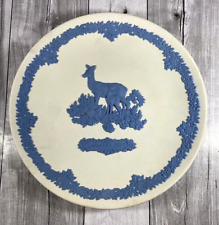 Vintage Wedgewood 1979 White Blue Jasperware Mothers Day Plate Deer & Fawn picture