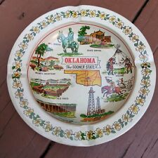 vtg oklahoma state metal ashtray - The Sooner State picture