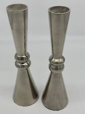 Vintage Aluminum Candle Holders Hourglass shape 12