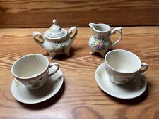 6 Piece Lily Creek Tea Set Sugar Bowl Creamer 2x Cup & Saucer picture