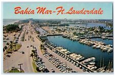 c1960's Aerial View Beautiful Bahia Mar Yacht Basin Ft. Lauderdale FL Postcard picture