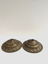 Pair Antique Solid Brass Ornate Ceiling Canopy Bobeche Chandelier Wall Sconce picture