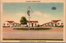Vintage LITTLE ROCK, Arkansas Postcard COLONIAL TOURIST COURT - Roadside Linen picture