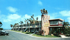 1950s DAYTONA BEACH FL REEF BEACH COLONY 921 ATLANTIC AVE CHROME POSTCARD P1494 picture