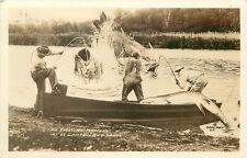 RPPC Exaggeration Exciting Fishing at El Campo Lake Tahoe CA DPO2 Pomins CA 1937 picture