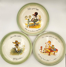 Lot of 3 SUPER CUTE Holly Hobbie Collector Edition Plates Vintage 1972 picture